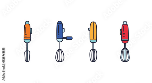 Egg Beater Line art modern color mix