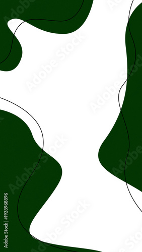Modern abstract background with flowing green organic shapes and minimalist wavy lines on a light backdrop.