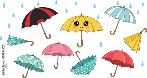 Cute corgi puppy vector character set featuring different poses like sleeping sitting playing with ball and walking for stickers and emojis.