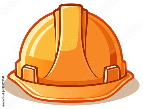 Orange construction hard hat safety helmet vector illustration