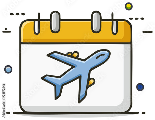 Airplane flying across a calendar representing travel planning and scheduling flights