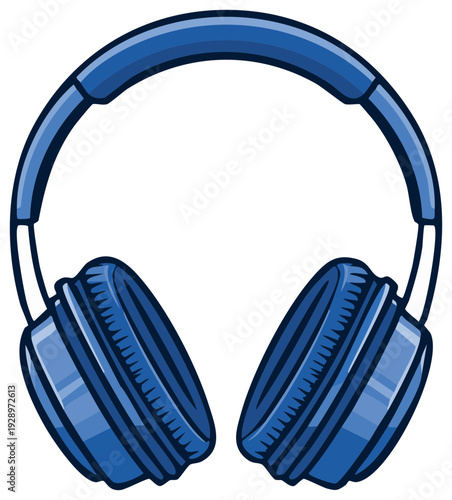 Modern blue over ear headphones for immersive music listening and digital audio experience