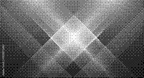 A halftone dot pattern vector graphic with a white diamond shape dither