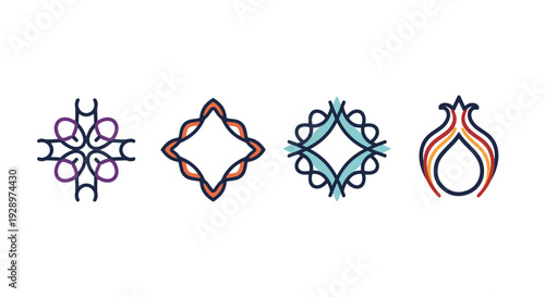 Elegant Line Ornamen minimal smooth style illustration