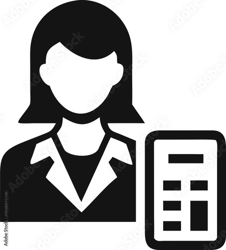 Female professional representing business administration with an important document or report