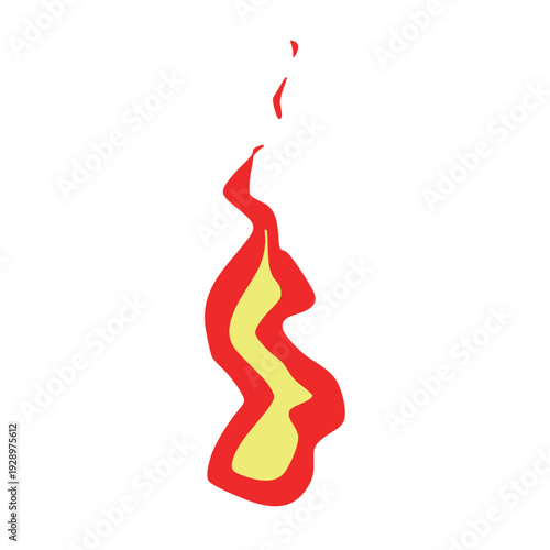 メラメラと燃える火の玉のエフェクト。シンプルな火の編集可能なベクターイラスト。辛い味のイメージ