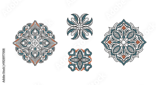 Engraved Pattern Orn creative tone color illustration