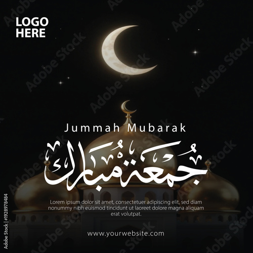 Jummah Mubarak post design and background.