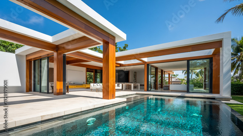 Modern Tropical Home With Pool And Outdoor Living Space For Luxury Vacation Rentals