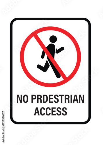 No pedestrian access sign icon vector. restricted entry symbol. vector illustration