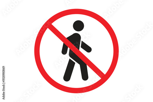 No pedestrian access sign icon vector. restricted entry symbol. vector illustration