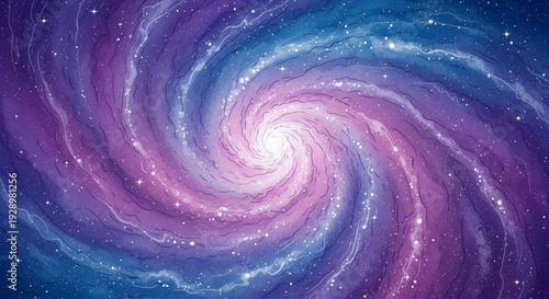 Spiral Galaxy Nebula Watercolor Space Cosmic Swirl Purple Blue Stars Universe Astronomy Background