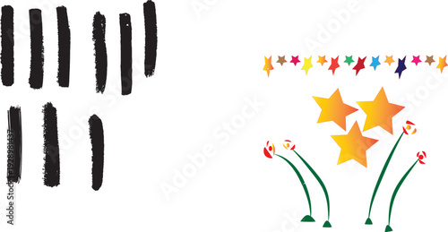 Abstract paint brush strokes vector illustration background with artistic blots design elements