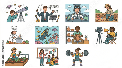 Strong female raised fist with 'POWER' banner flat icon