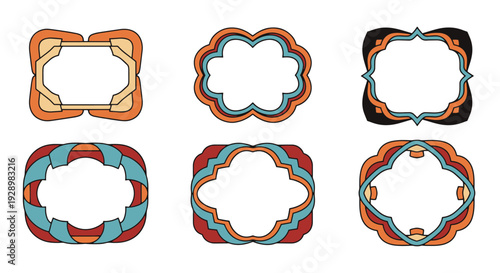 Decorative Frame Orn modern smooth color vector