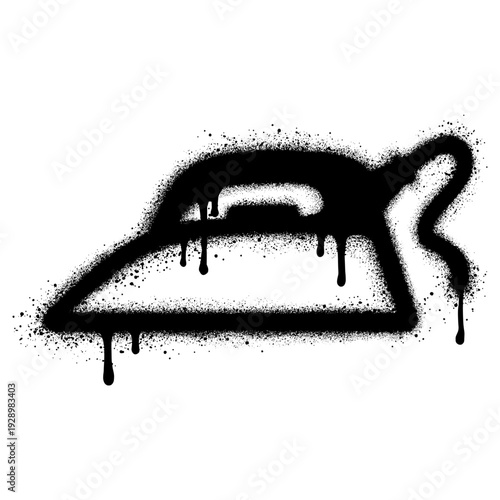 Iron graffiti with black spray paint.vector illustration.