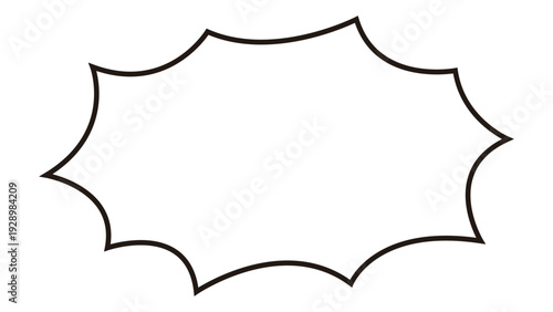 漫画風 吹き出しフレーム シンプルな雲型枠