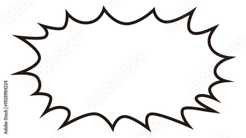 漫画風 吹き出しフレーム シンプルな雲型枠