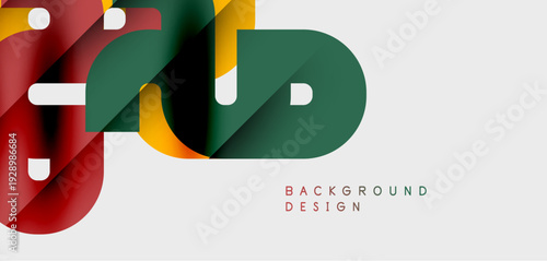 Abstract colorful shapes overlap, creating dynamic composition. Modern design elements suggest creativity, vibrancy. Background is white.