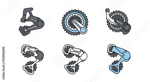 Derailleur Line art clean vibrant tone illustration