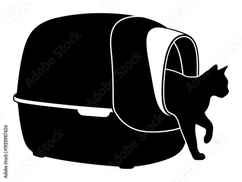 Self-Cleaning Litter Box - Modern Cat Tech Vector