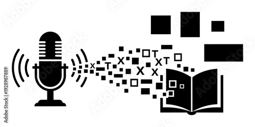 Podcast Captioning - Accessibility Vector Illustration