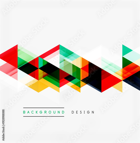 Free Download Abstract geometric pattern. Colorful triangles overlap creating dynamic visual effect. Modern design element for backgrounds. - GFXLoad