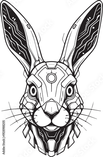 Mechanical Bunny Mascot Logo