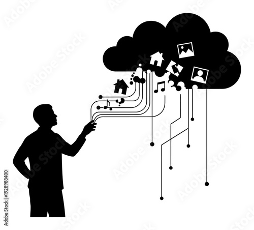 Digital Grief - Memory Archive Concept Vector