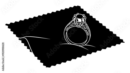 Jewelry Repair Icon - Polishing & Vintage Ring Vector