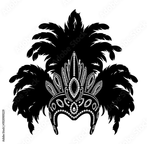 Rio Carnival Headdress - Vector Illustration