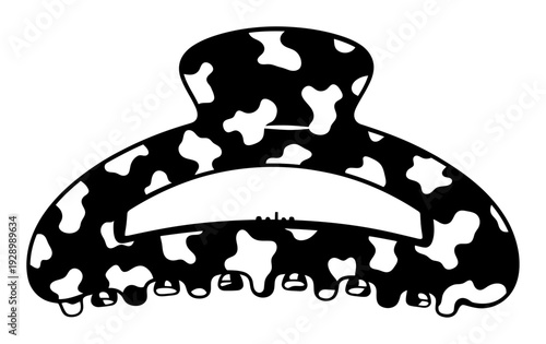 Tortoiseshell Hair Claw Clip - Minimalist Vector Illustration