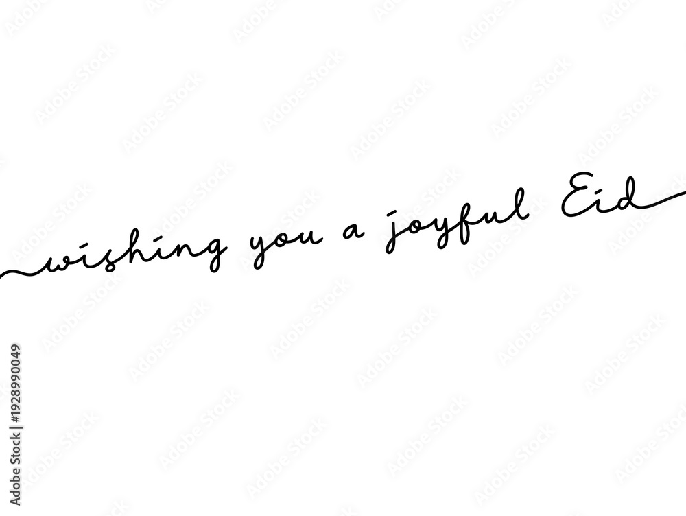 Fototapeta premium Elegant Eid Greeting Card with Handwritten Calligraphy on White Background