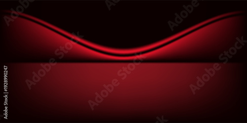 Red studio background. Abstract limbo podium studio room. Dark red gradient wall floor and spotlight scene. Showcase, promotion display. Vector stage mockup illustration