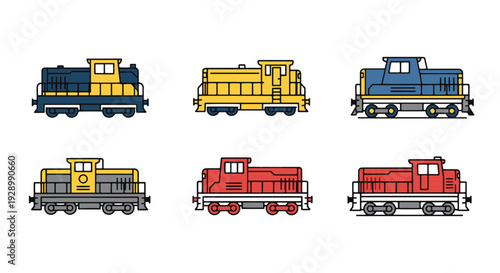 Diesel Locomotive modern smooth color vector