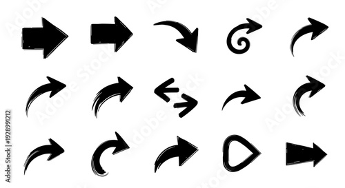 Wallpaper Mural Collection of curved and circular arrows icons portraying rotation, direction, and navigation gestures. Torontodigital.ca