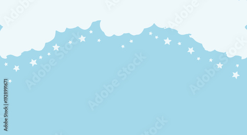 Light Blue Snowflakes Falling from Top Edge.