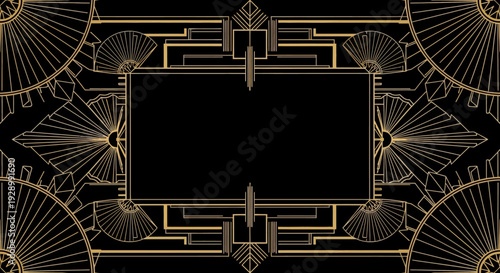 Luxury Art Deco Gold Ornate Frame Design.