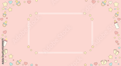 Pink Background with Floral Border Design.