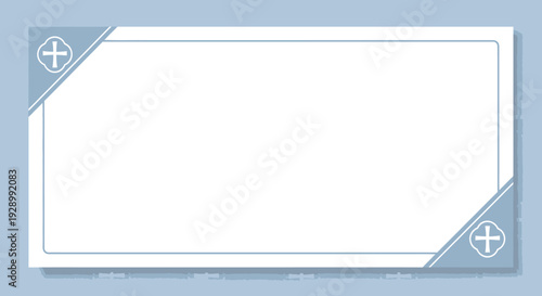 White Blank Certificate with Cross Symbol Corners.