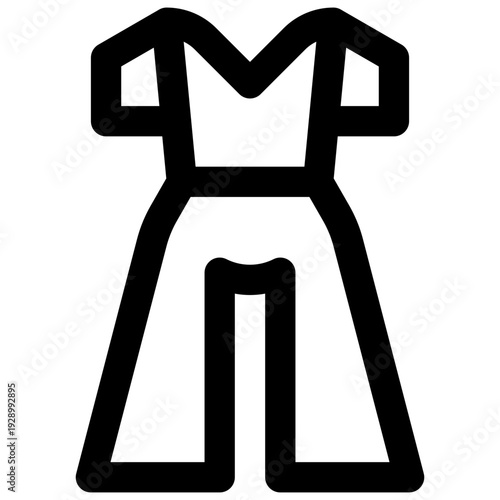 Jumpsuit. Editable stroke vector icon.
