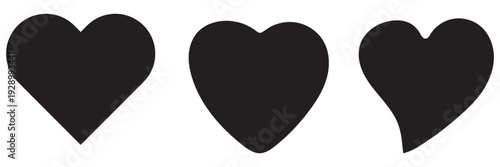 Heart Shape Variations Vector – Filled and Outline Love Icons
