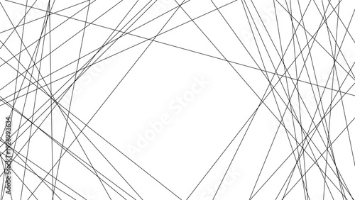 Abstract black crisscross line background on white, chaotic intersecting linear pattern, minimalist geometric texture for modern design, posters, wallpapers and creative branding	
