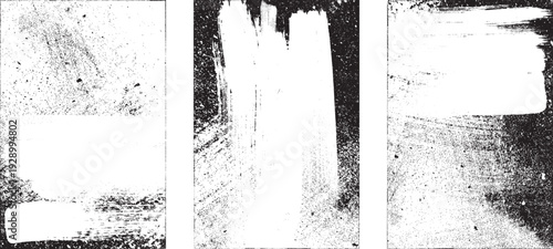 Glitch distorted grungy isolated layers . Design element for brochure, social media, posters, flyers. Overlay texture.Textured banner with Distress effect .Vector halftone dots . Screen print texture