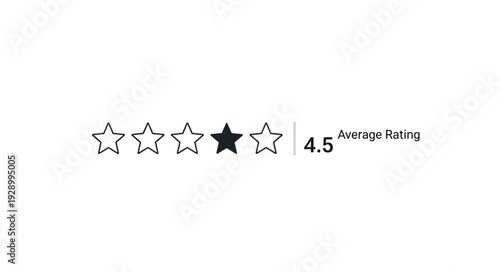 Customer review rating with four stars and a half star filled.