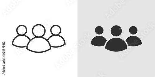 Team Icon representing collaboration, teamwork, and organizational unity. Stroke, filled, and colored vector illustration.