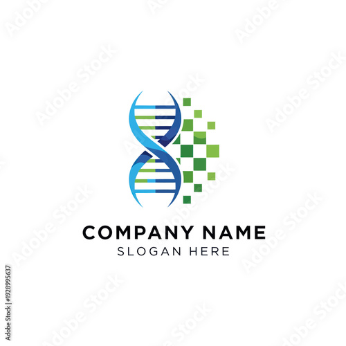 DNA Double Helix Structure Logo Design.
