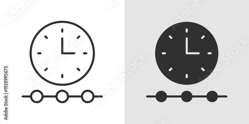 Timeline Icon representing project milestones, event sequence, and progress tracking. Stroke, filled, and colored vector illustration.