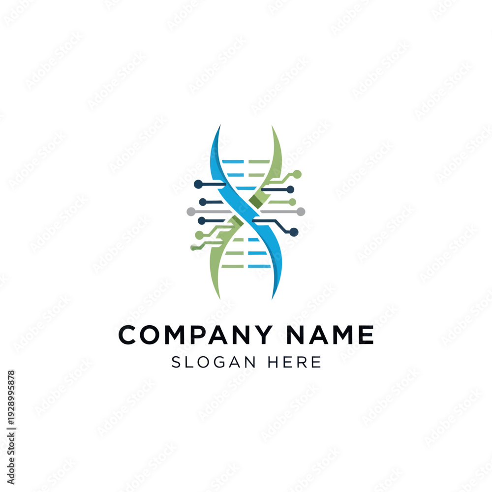 Fototapeta premium DNA Double Helix Logo Design Template.