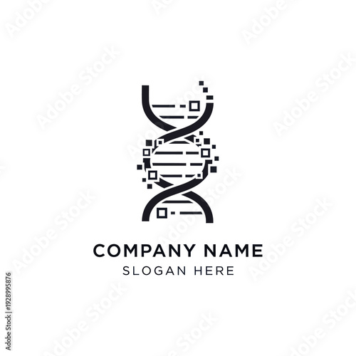 DNA Helix Logo Design Template.
